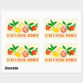 Citrus Celebration Bright Custom BRIDAL SHOWER  Rechthoekige Sticker (Vel)