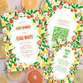 Citrus Celebration CUSTOM BABY SHOWER BOEKEN 4 BAB Informatiekaartje