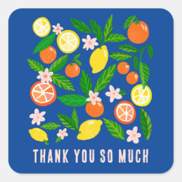 Citrus Celebration Custom BABY SHOWER Dank u Vierkante Sticker