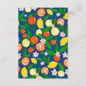 Citrus Celebration CUSTOM BABY SHOWER Luier Raffl Informatiekaartje (Achterkant)