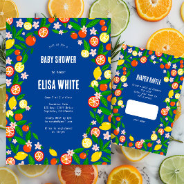 Citrus Celebration CUSTOM BABY SHOWER Luier Raffl Informatiekaartje
