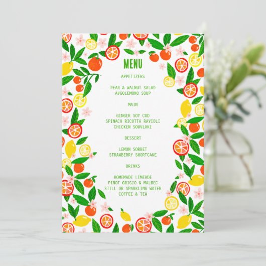 Citrus Celebration CUSTOM Bold Summer LEMON LIMOEN Menu (Staand voorkant)