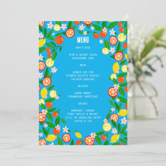 Citrus Celebration CUSTOM Bold Summer LEMON LIMOEN Menu (Staand voorkant)