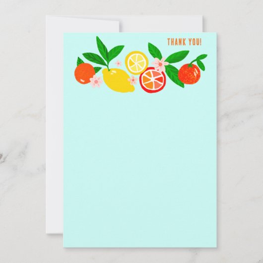 Citrus Celebration Custom Colorful Blank Note Bedankkaart (Voorkant)