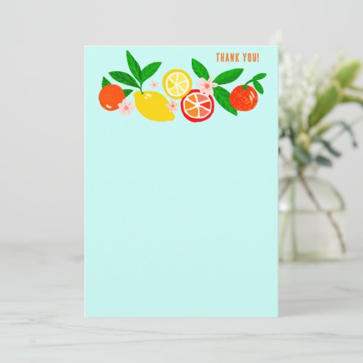 Citrus Celebration Custom Colorful Blank Note Bedankkaart (Staand voorkant)