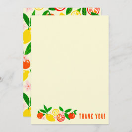 Citrus Celebration Custom Colorful Blank Note Bedankkaart