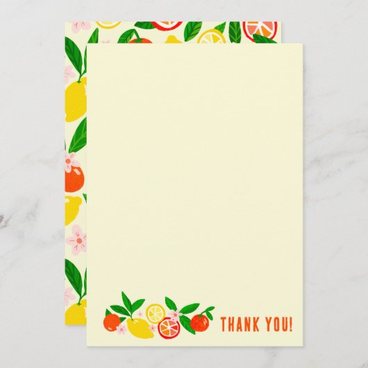 Citrus Celebration Custom Colorful Blank Note Bedankkaart (Voorkant / Achterkant)