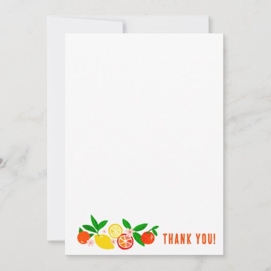 Citrus Celebration Custom Colorful Blank Note Bedankkaart (Voorkant)