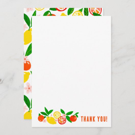 Citrus Celebration Custom Colorful Blank Note Bedankkaart (Voorkant / Achterkant)