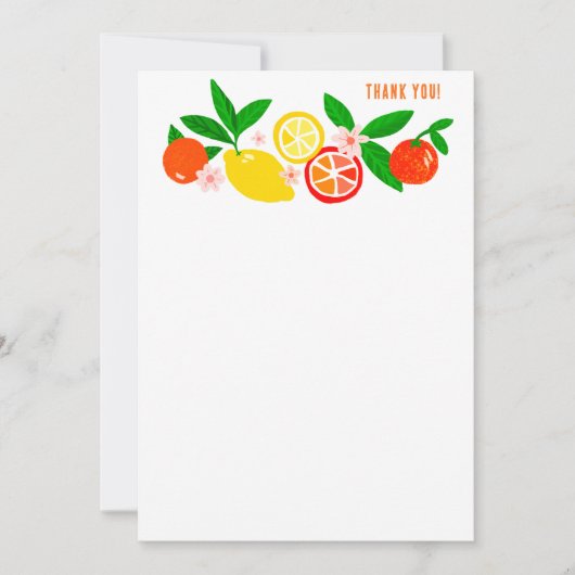 Citrus Celebration Custom Colorful Blank Note Bedankkaart (Voorkant)