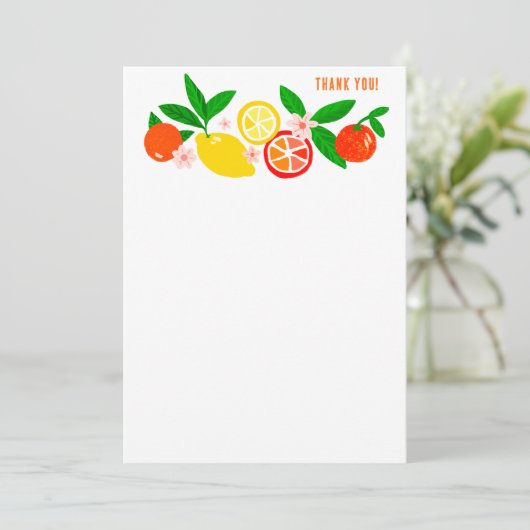 Citrus Celebration Custom Colorful Blank Note Bedankkaart (Staand voorkant)