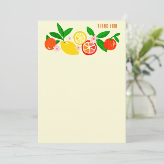 Citrus Celebration Custom Colorful Blank Note Bedankkaart (Staand voorkant)
