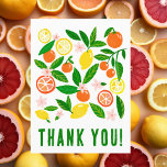 Citrus Celebration Custom Kleurrijke Citroenen Sin Briefkaart<br><div class="desc">Perfecte schattige kaart voor een leuk bedankje briefkaart! Hand gemaakte kunst voor u! Controleer in mijn winkel of er overeenkomende objecten zijn. VOLLEDIG ! Klik op "Personaliseren" hierboven om de tekst te bewerken. Klik op "bewerken met ontwerpgereedschap" om de lettertypen, kleuren en plaatsingen aan te passen en tekst aan de...</div>