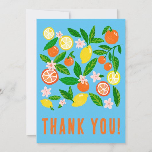 Citrus Celebration Custom Kleurrijke Flat Bedankkaart (Voorkant)