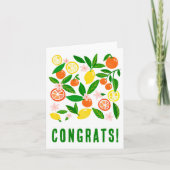 Citrus Celebration Custom Kleurrijke GEFELICITEERD Kaart (Voorkant)