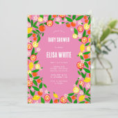 Citrus Celebration CUSTOM QR Code BABY SHOWER Kaart (Staand voorkant)