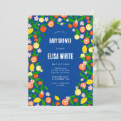 Citrus Celebration CUSTOM QR Code BABY SHOWER Kaart (Staand voorkant)