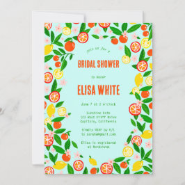 Citrus Celebration CUSTOM QR Summer BRIDAL SHOWER Kaart