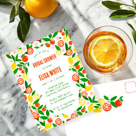 Citrus Celebration CUSTOM Summer BRIDAL SHOWER Uitnodiging Briefkaart