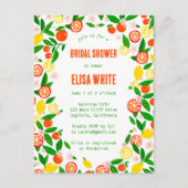 Citrus Celebration CUSTOM Summer BRIDAL SHOWER Uitnodiging Briefkaart (Voorkant)
