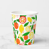 Citrus Celebration Lemons Oranges Bridal Shower Papieren Bekers (Voorkant)