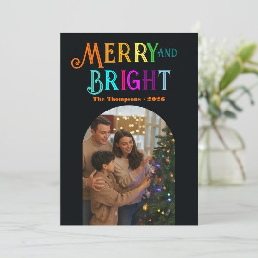 Citrus Cheer "Jaaroverzicht" Foto's Kerstmis Feestdagenkaart (Staand voorkant)