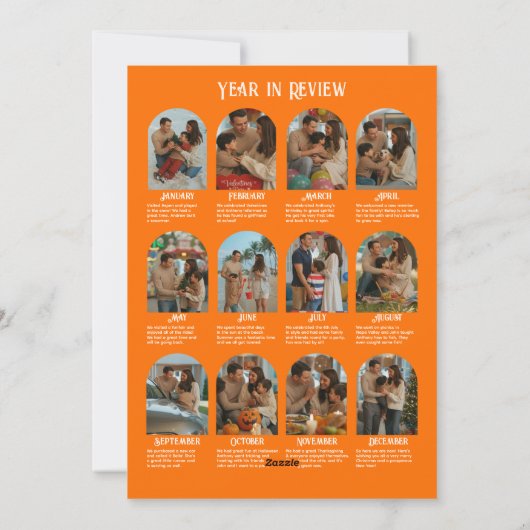 Citrus Cheer "Jaaroverzicht" Foto's Kerstmis Feestdagenkaart (Achterkant)