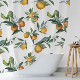 Citrus Chic Waterverf Print Douchegordijn