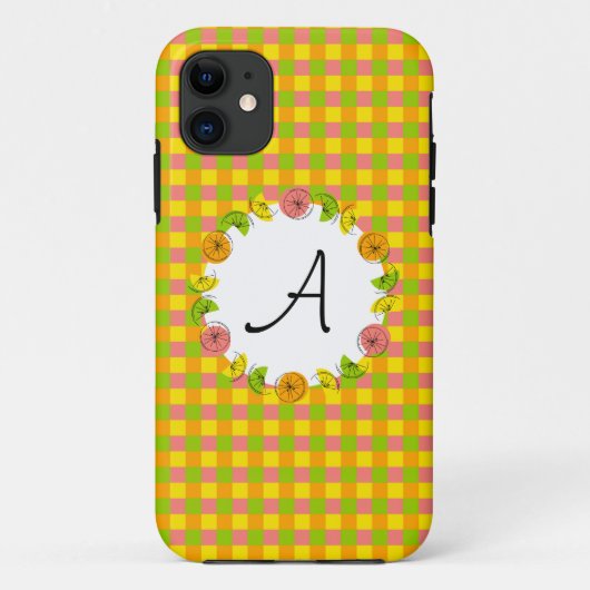 Citrus Circle Check 'Monogram' iPhone case (Achterkant)
