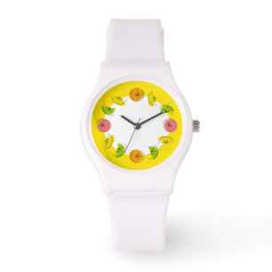 Citrus Circle Geel horloge