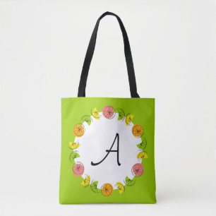 Citrus Circle Groen Monogram over heel tas