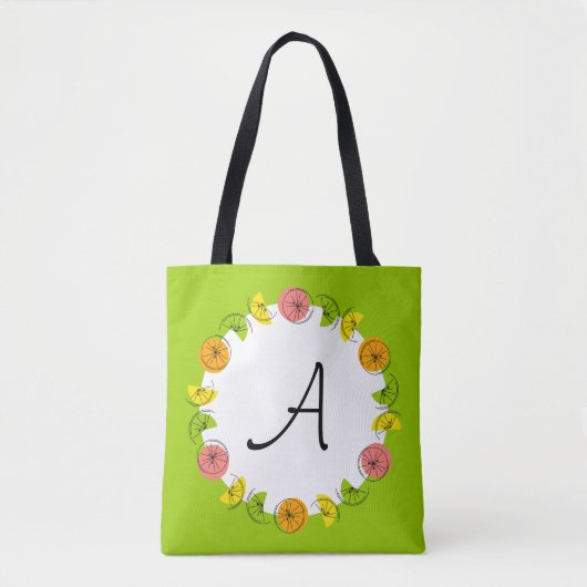 Citrus Circle Groen Monogram over heel tas (Voorkant)
