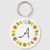 Citrus Circle Monogram aluminium dubbelzijdig Sleutelhanger (Voorkant)