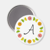 Citrus Circle Monogram magnet rond (Voorkant / Achterkant)