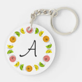 Citrus Circle Monogram sleutelhanger dubbelzijdig (Achterkant)