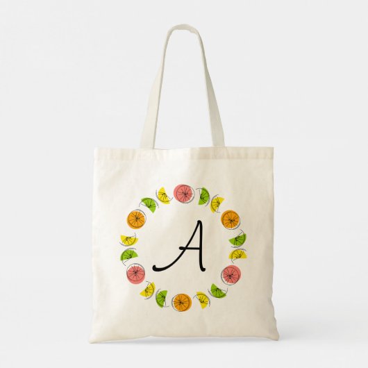 Citrus Circle "monogram", tweezijdige canvas tas (Achterkant)