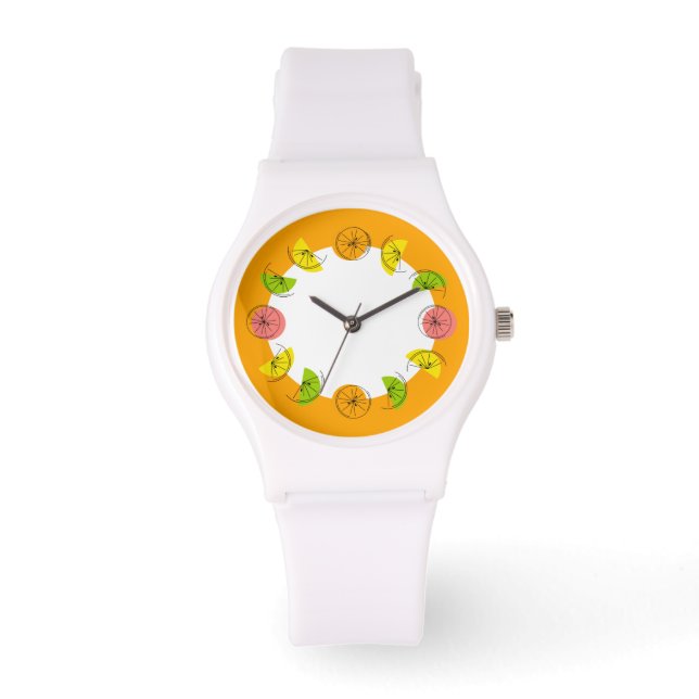 Citrus Circle Oranje horloge (Voorkant)