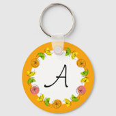 Citrus Circle Oranje Monogram dubbelzijdig Sleutelhanger (Achterkant)