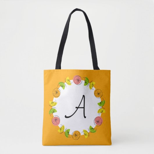 Citrus Circle Oranje Monogram over het hele tas (Voorkant)