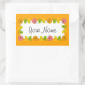 Citrus Circle Oranje Naam sticker rechthoek (Tas)
