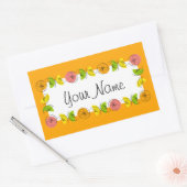 Citrus Circle Oranje Naam sticker rechthoek (Envelop)