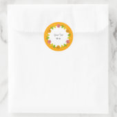 Citrus Circle Oranje Tekst sticker rond (Tas)