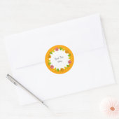 Citrus Circle Oranje Tekst sticker rond (Envelop)