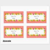 Citrus Circle Roze Naam sticker rechthoek (Vel)