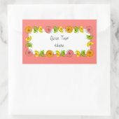 Citrus Circle Roze Naam sticker rechthoek (Tas)
