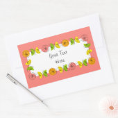 Citrus Circle Roze Naam sticker rechthoek (Envelop)