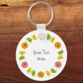 Citrus Circle Tekst, dubbelzijdig Sleutelhanger (Achterkant)