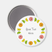 Citrus Circle Text magnet rond (Voorkant / Achterkant)