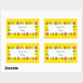 Citrus Circle Yellow Naam sticker rechthoek (Vel)