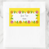 Citrus Circle Yellow Naam sticker rechthoek (Tas)